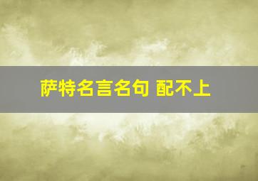 萨特名言名句 配不上